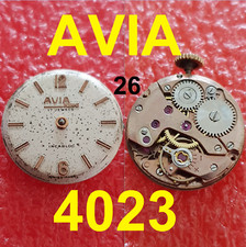 Movimento avia king cal. 4023 dial 18mm movement watch for parts working vintage