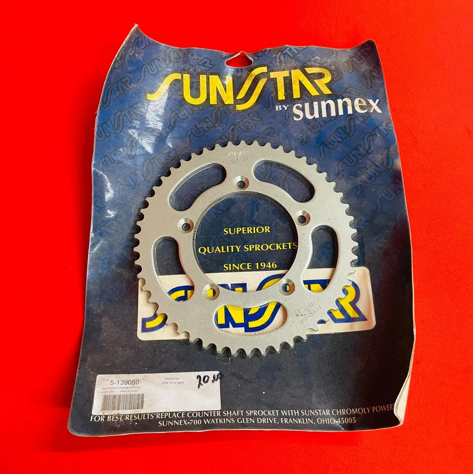 Piñón de aluminio KTM65 Sunstar 50t KTM 65 SX (1998-2012) 5-139050 NUEVO Foto 4 de 4