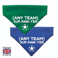 Handmade Football Dog Bandana Slide on Collar Personalised  Neckerchief Scotland