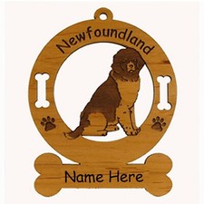 Newfoundland Sitting Dog Ornament Personalized With Your Dogs Name 3597