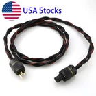 Audiophile Hiend US Braid OCC Power Supply Cord HiFi Audio Amplifier Power Cable