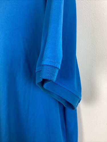 Basic Editions Classic Fit Polo Shirt Men's XL, XLT Short Sleeve Blue Polyester - Picture 4 of 9