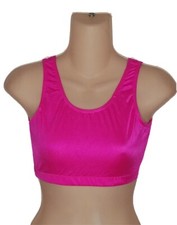 Crop Top SPANDEX Sports Bra New Dance Costume CERISE Adult Large