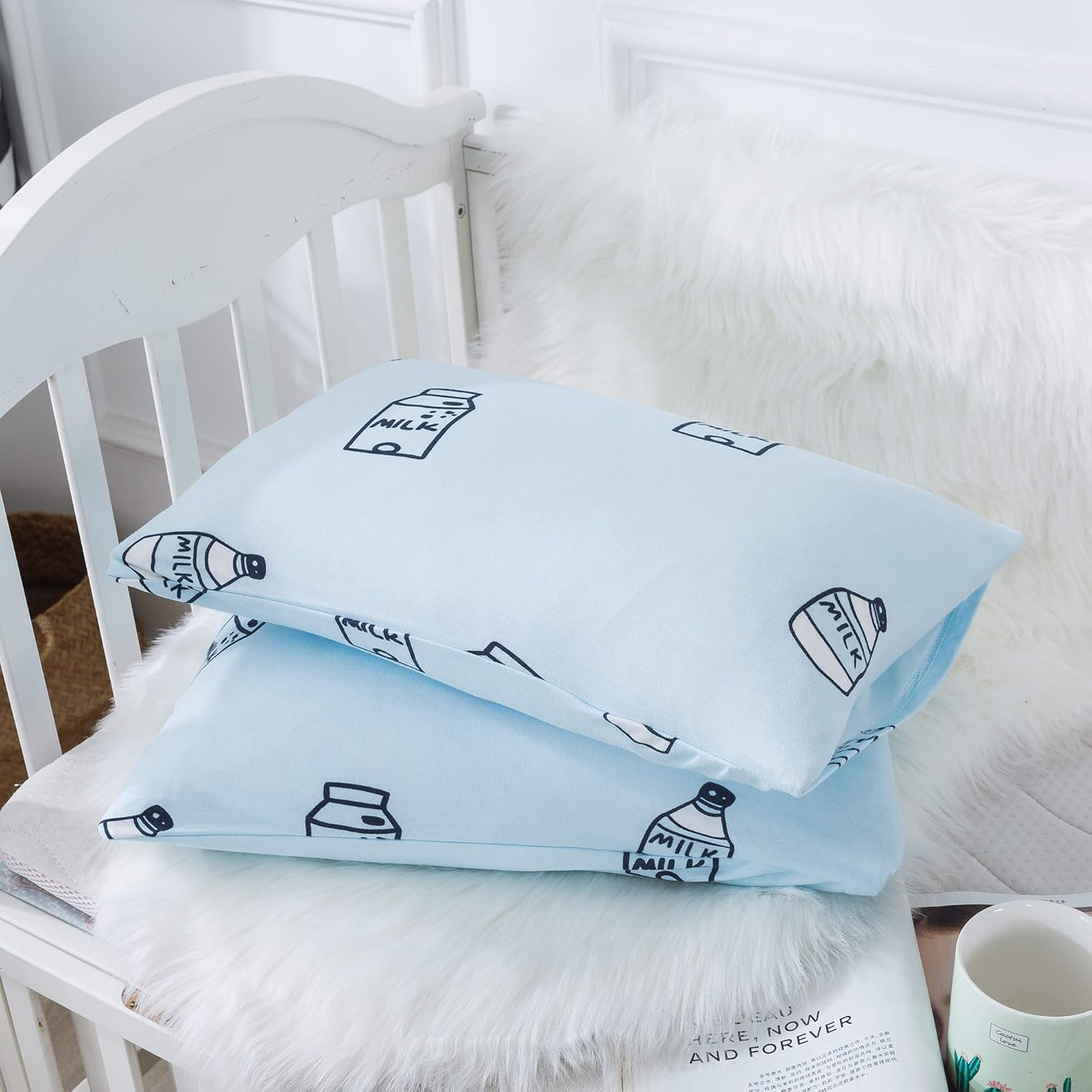 Household Cotton Jersey Knit Toddler Pillowcases, Soft and Breathable Travel ...
