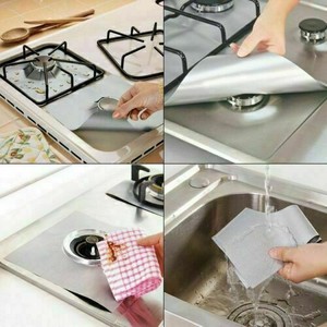 Set 4 Feuilles Aluminium Protection Gaziniere Protege Plaques Gaz Lavables Ebay