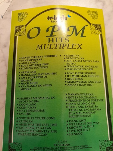 Ivory Records Presents Teleesis OPM Hits In 4 Cassettes In Case W/ Songbook - Picture 20 of 20