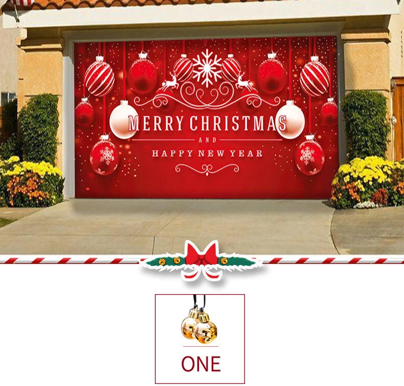 7x16Ft Large Merry Christmas Banner Garage Door Cover Xmas Outdoor Decoration - image 4 of 4