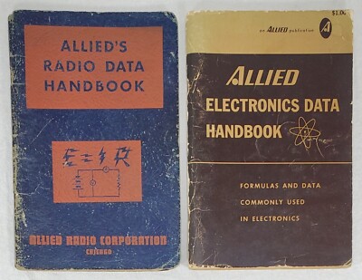 ALLIED Radio Data Handbook 1952 & ALLIED Electronics Data Handbook 1969, VTG PB 