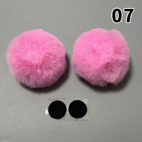 8CM Plush Bear Ear Electric Helmet Decors Accessories Sticker Cosplay Styling - Picture 10 of 29