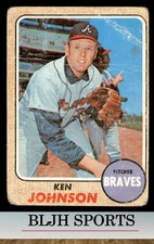 1968 Topps #342 Ken Johnson Atlanta Braves (crease) (see pics)