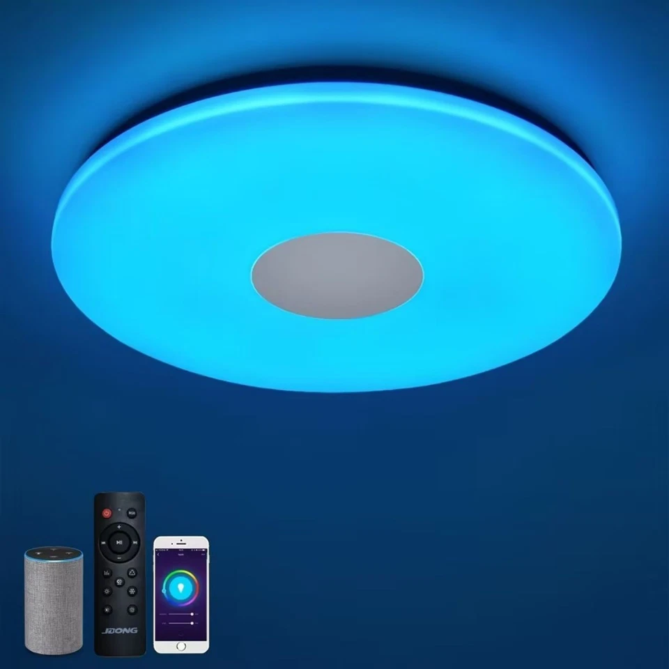 Deckenleuchte RGB Smart 24W Ø30cm Deckenlampe dimmbar Kompatibel mit Alexa