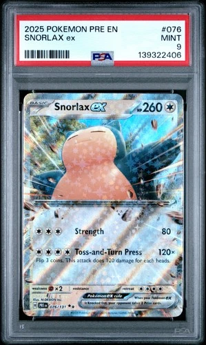 2025 POKEMON PRE EN-PRISMATIC EVOLUTIONS #076 SNORLAX EX PSA 9