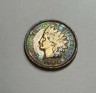 1900 Indian Head Cent Penny FULL LIBERTY Rainbow Toning AU / UNC