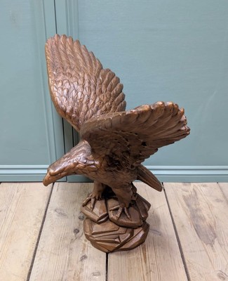 Vintage Bronze Skulptur Steinadler Greifvogel Flügel ausgebreitet GROSSE Statue.
