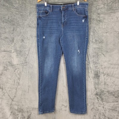Lularoe Jeans 34 Blue Distressed Simply Comfortable High Rise Stretch Denim