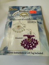 VTG Darice Safety Pin Birthstone Angel Kit 2.5 NIP February Amethyst