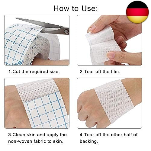 Medizinisches Tape, atmungsaktives Klebeband, Vlies-Bandage zur Fixierung - Bild 6 von 9