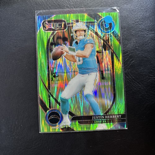 2024 Panini Select - Club Level Justin Herbert #232 Neon Green Shock Prizm /499