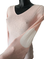 Pull WHY NOT léger rose lin et coton coudes blancs manches longues Taille unique