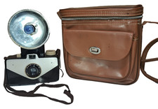 Vtg 1950s Sawyers Nomad 127 Film Camera Brown Bakelite w/ Flash  Case Untested