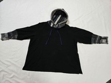 M＆KYOKO Black Multi-Color Hoodie Parka Free Size Cotton Wool Silk