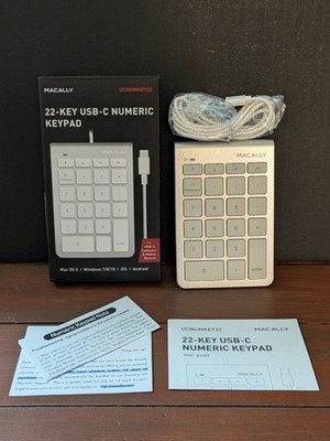 Macally Wired USB C 22 Numeric Keypad (UCNUMKEY22) for MAC Windows iOS Android