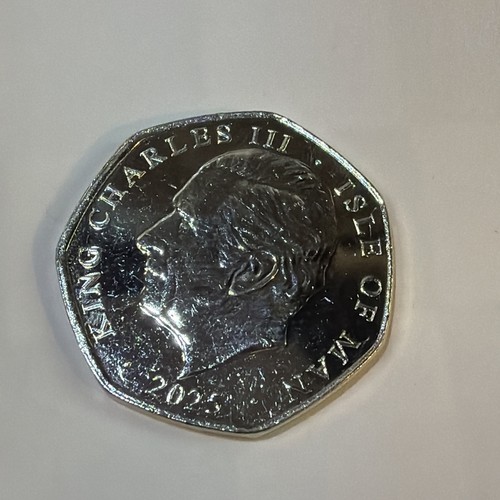 Moneta 50p Natale Isola di Man 2025 Quattro uccellini che chiamano  - Foto 2 di 2