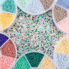 Seed Beads Kit 2/3mm 1800-4800Pcs Glass Spacer DIY Jewelry