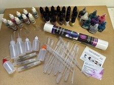 Huge Lot of Alcohol Ink Pinata Let's Resin Brea Reese Droppers Bottles Misters