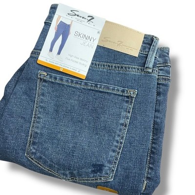 Seven7 Womens Skinny Jean High Rise St James Medium Wash Size 12 MY1901DE24