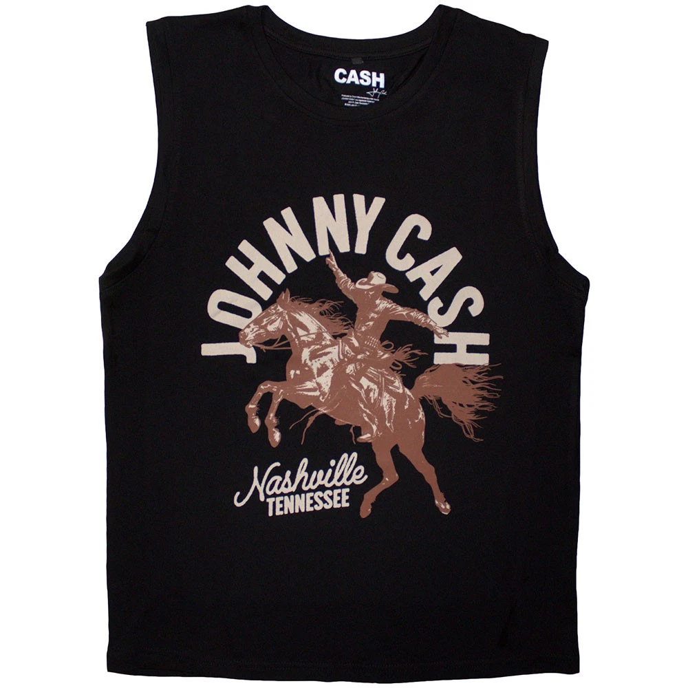 Johnny Cash 'Nashville Concert' (Negro) Camiseta sin mangas - ¡NUEVO!