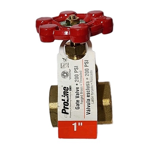 Lot of 5 Proline 1" Brass Gate Valve 200 WOG Threaded FIP NPT