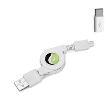 Retractable Cable with USB-C Adapter Power Wire Fast Charger for SmartPhones