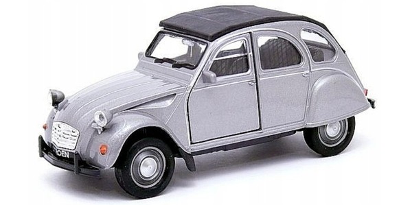 Welly Citroen 2CV Verdeck Grau MaßStab 1:34 1:39 4,5 Zoll Diecast Auto In Box-image