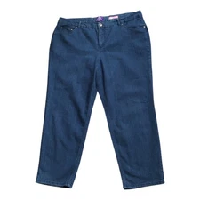 JUST MY SIZE Womens Plus Size 26W Short Classic Fit Denim Blue Jeans 28" Inseam