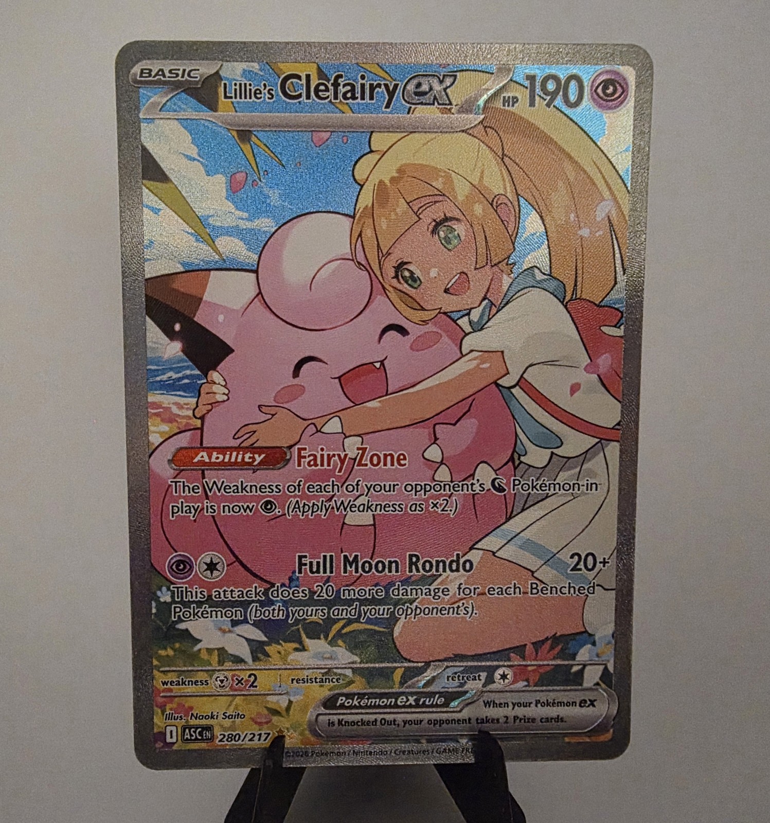 Lillie’s Clefairy ex 280/217 SIR Full Art Holo English ASC
