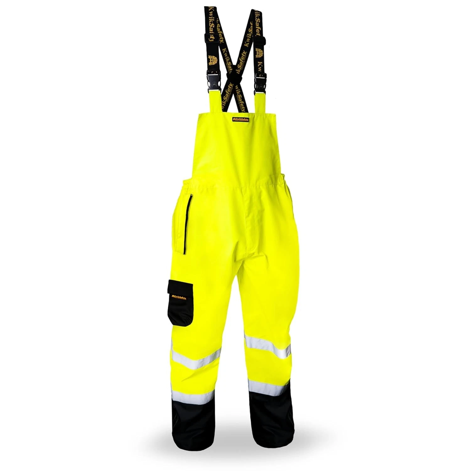 Yellow Class E Hi Vis Waterproof ANSI OSHA Safety Rain Bibs Rain Gear Overalls - product detail image 1