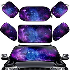 6 Pieces Car Windshield Sunshade Cover Set Car Window Sun Shades UV Galaxy