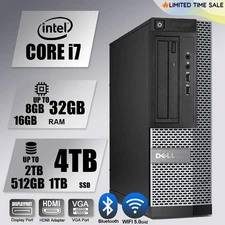 DELL Desktop Computer PC i7, up to 64GB RAM 17TB SSD HDD,  Windows 11/10,DVD-RW