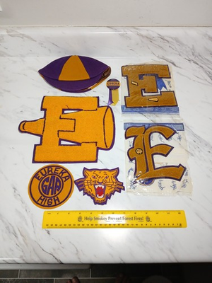 #ad Vintage 1950s EUREKA HIGH SCHOOL Lowe amp; Campbell Letterman#x27;s Patch Set Eureka MO $49.99