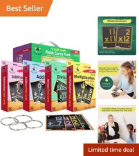 Set of 208 Math Flash Cards: Addition, Subtraction, Multiplication Division