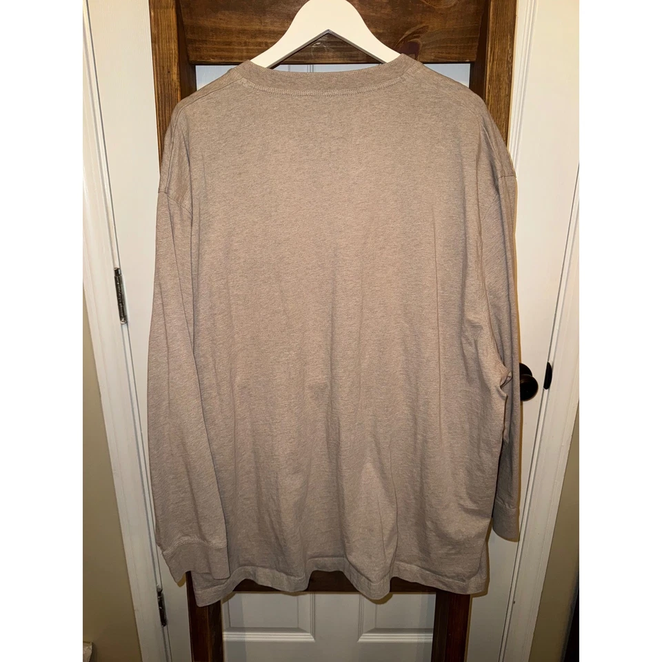 Camisa Henley Wrangler Riggs Workwear Para Hombre Tostada Manga Larga 4X Foto 4 de 4