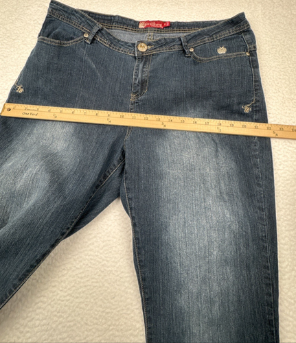 Vintage Apple Bottoms Jeans Blue Size 18 Y2K 90's Gold bedazzled embroidery - Picture 20 of 24