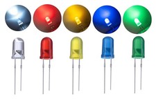 50 Pcs 5mm Assorted LED Light Bulbs Kit - White Red Green Blue Yellow