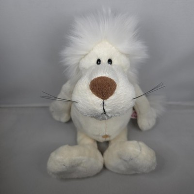 Nici Germany - Weißer Löwe - seltenes Plüschtier Stofftier 11 Zoll Teddy Beanie Bauchnabel