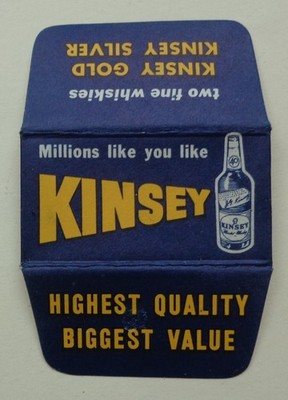 Vintage Razor Blade KINSEY Whiskey with Bottle - RARE- One Wrapped Blade
