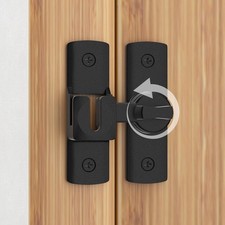 1 PCS Black 3.1 Inch 90/180 Degree Sliding Barn Door Latch Lock Set