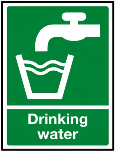 Drinking Water Warning Self Adhesive Vinyl Sticker