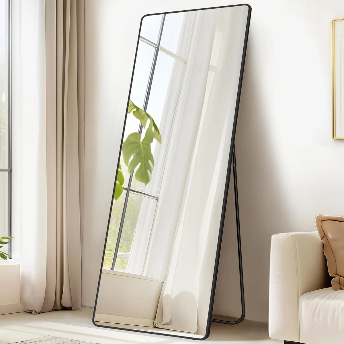 Specchio Vintage A Figura Intera 180x71 Cm Con Cornice Intagliata - Da Terra O Parete - 4