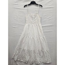 Universal Thread Cream Smocked Bodice Tiered Maxi Dress 013082144 Medium NWT